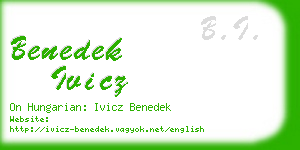 benedek ivicz business card